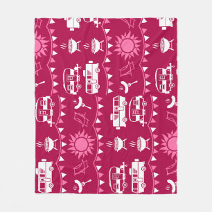 Caravan Camping Home Decor Fleece Blanket