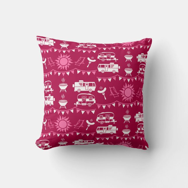 Caravan Camping Home Decor Throw Pillow (Front)