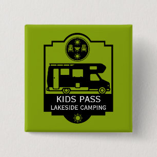 Caravan Campsite Business 2 Inch Square Button