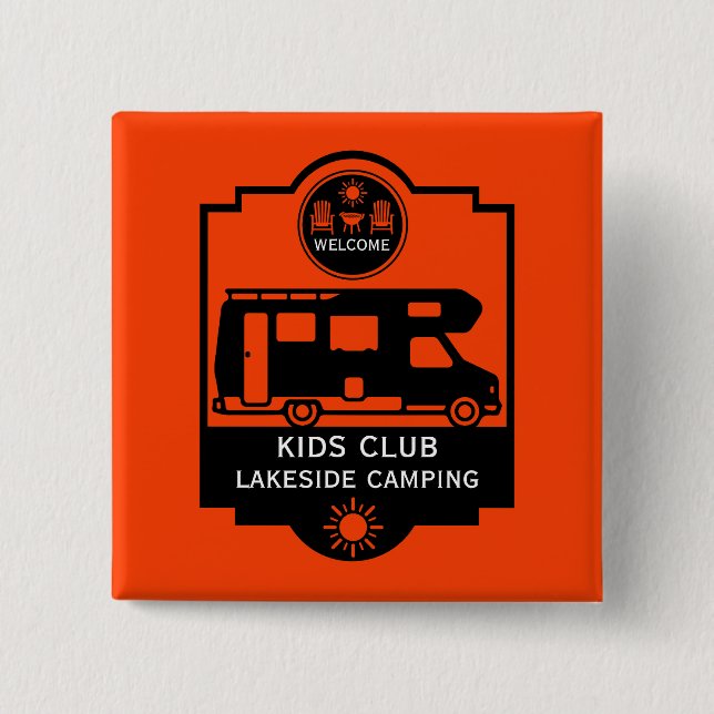 Caravan Campsite Promotion 2 Inch Square Button (Front)