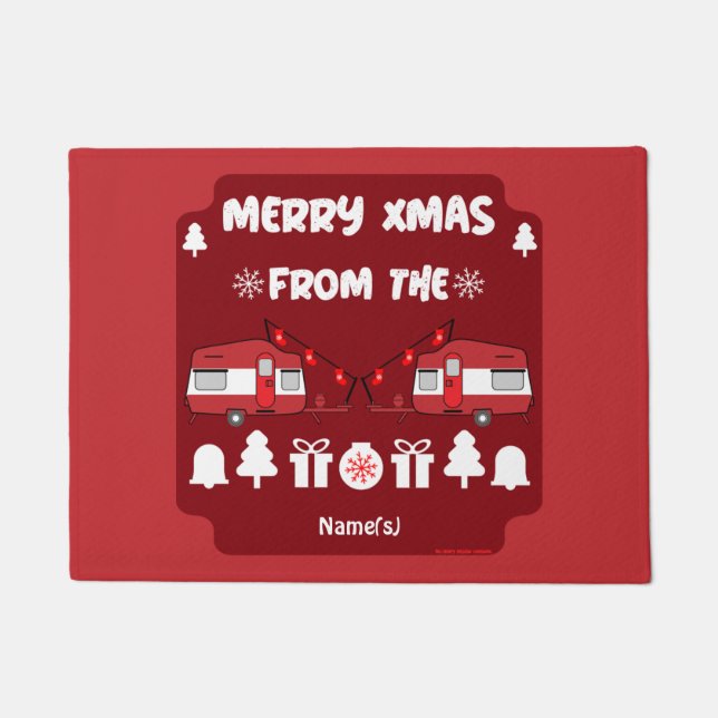 Caravan Happy Christmas Camping    Doormat (Front)