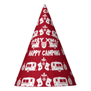 Caravan Happy Christmas Camping Party Hat