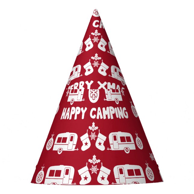 Caravan Happy Christmas Camping   Party Hat (Front)