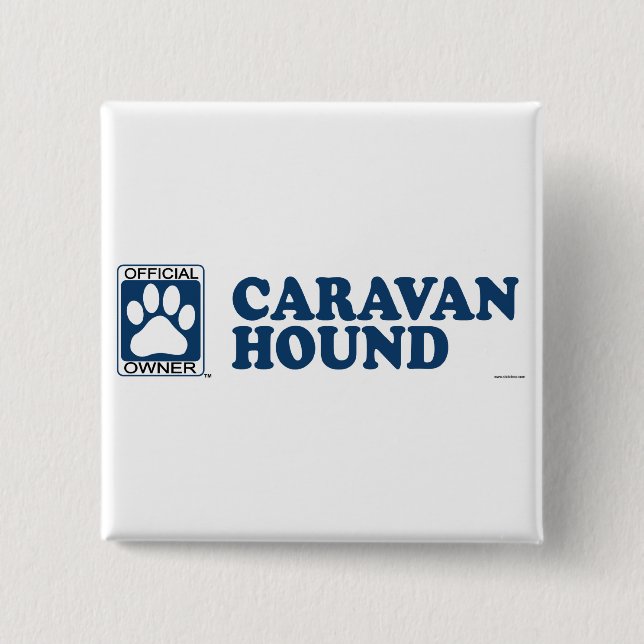 Caravan Hound Blue 2 Inch Square Button (Front)
