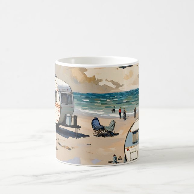  Caravan on the Beach  Coffee Mug (Center)