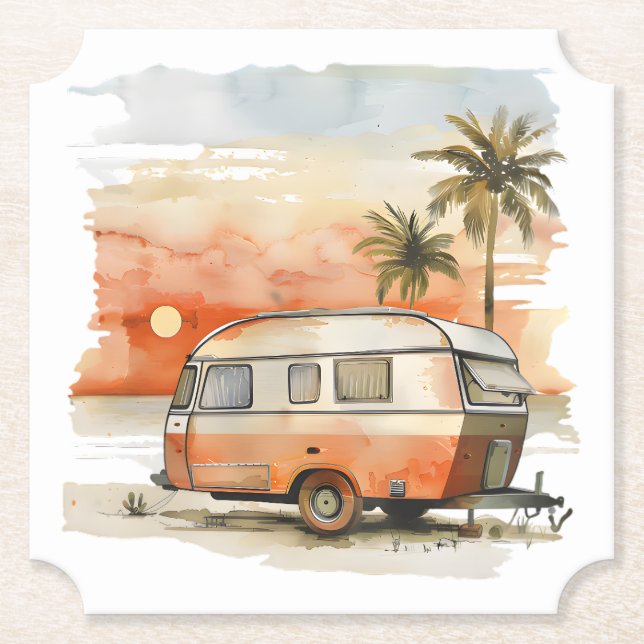 Caravan Paper Coaster (Front)