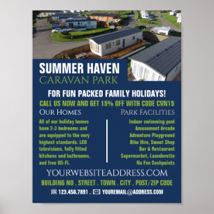 Caravan Park, Holiday Park Advertising Poster