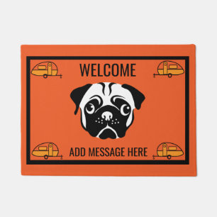 Caravan Pug Dog Door Mat