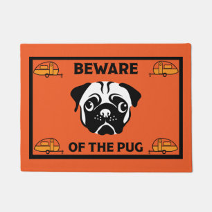 Caravan Pug Dog Door Mat