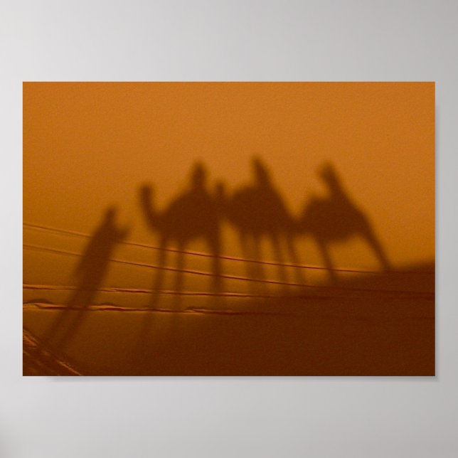 CARAVAN SHADOW, Sahara Desert, Morocco Poster (Front)