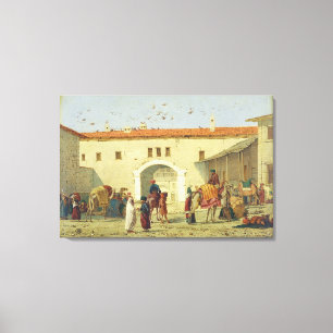 Caravanserai at Mylasa, Turkey, 1845 (oil on panel Canvas Print