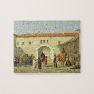 Caravanserai at Mylasa, Turkey, 1845 (oil on panel Jigsaw Puzzle