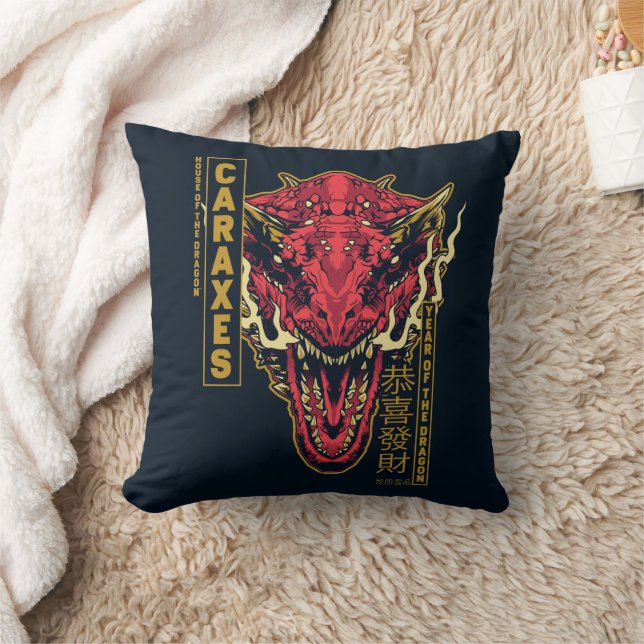 Caraxes Head Year of the Dragon | 恭喜發財 Throw Pillow (Blanket)