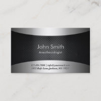 Carbon Black Anesthesiologist Business Card