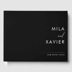 Carbon Black   Modern Minimal Wedding Guestbook