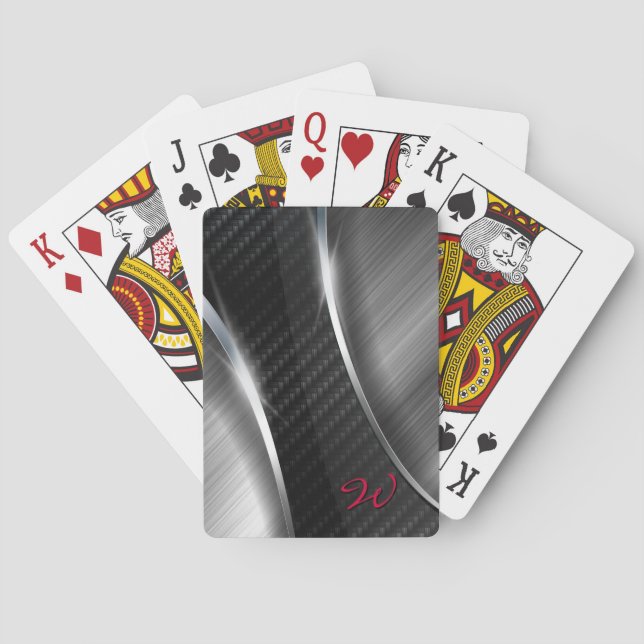 Carbon Fibre 3A Playing Cards. Playing Cards (Back)