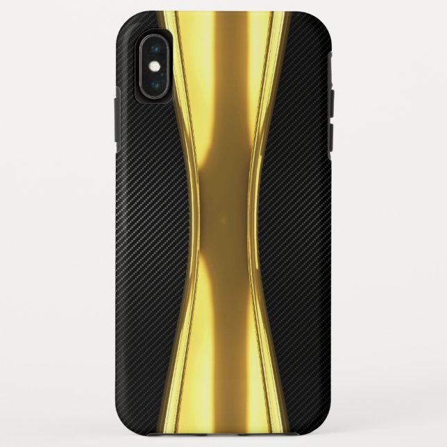 Carbon fibre and gold Iphone xmas max case (Back)