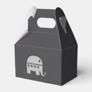 Carbon Fibre Elephant Republican Party Symbol Favor Box