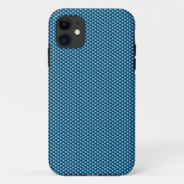 Carbon Fibre iPhone 5 Case (Blue) (Back)