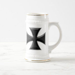 Carbon Fibre Iron Cross - Black Beer Stein