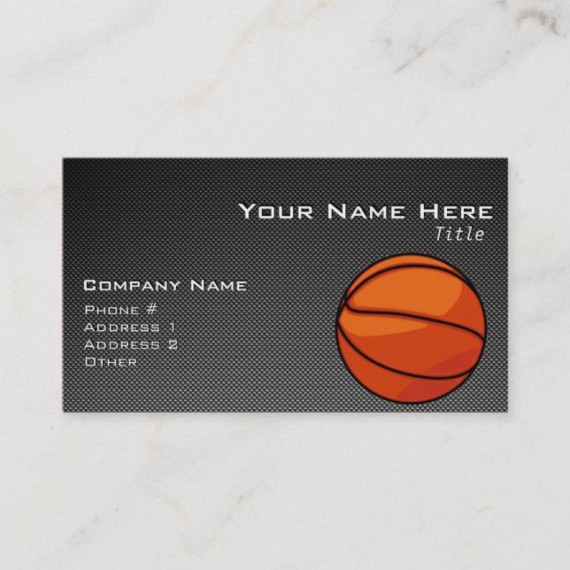 Carbon Fibre look Basketball Business Card (Front)