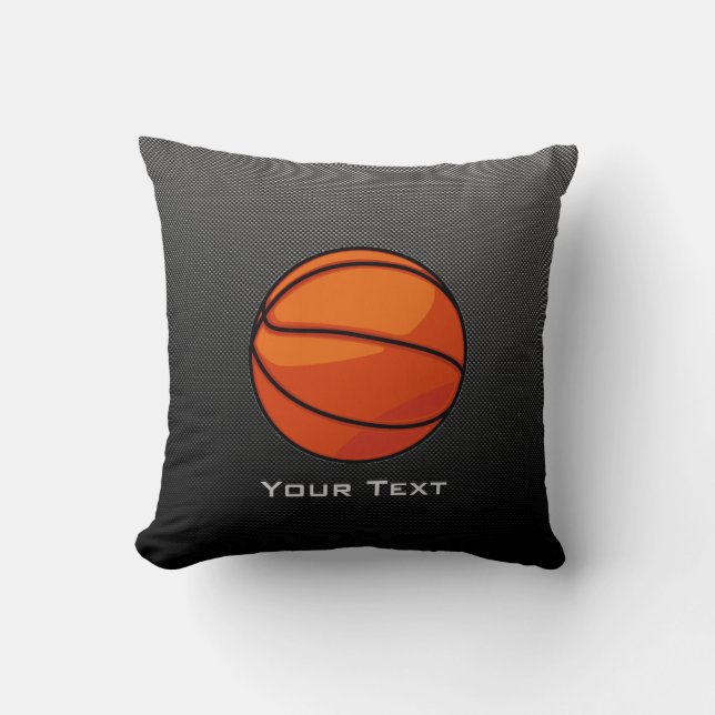 Carbon Fibre look Basketball Throw Pillow (Front)