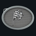 Carbon Fibre look Chequered Flag Belt Buckle<br><div class="desc">You will love this cool black carbon fibre chequered flag "auto racing" nascar racing design. Great for gifts! Available on tee shirts, smart phone cases, mousepads, keychains, posters, cards, electronic covers, computer laptop / notebook sleeves, caps, mugs, and more! Visit our site for a custom gift case for Samsung Galaxy...</div>