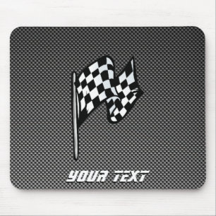 Carbon Fibre look Chequered Flag Mouse Pad
