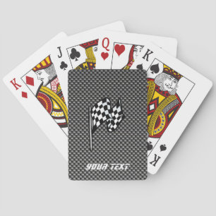 Carbon Fibre look Chequered Flag Playing Cards
