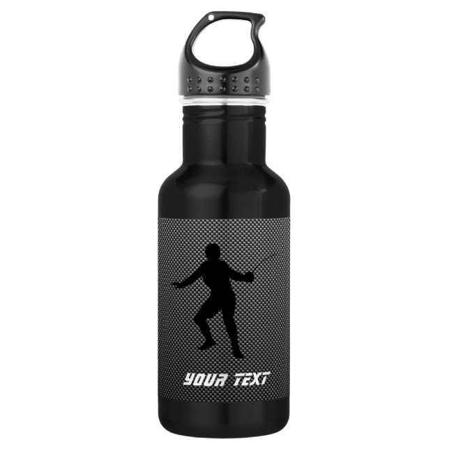 Carbon Fibre look Fencing Silhouette 532 Ml Water Bottle (Front)