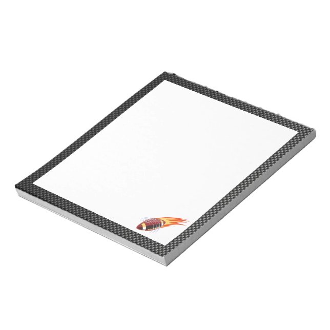 Carbon Fibre look Flaming Football Notepad (Rotated)