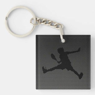 Carbon Fibre look Tennis Keychain