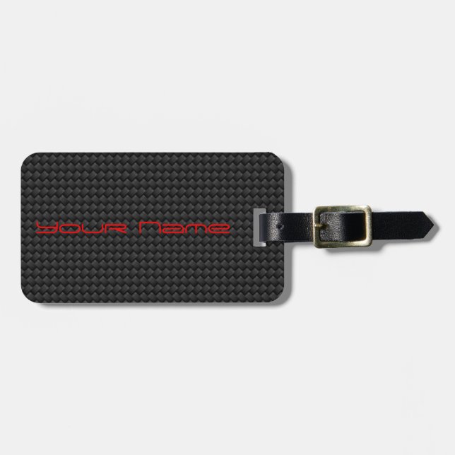 Carbon fibre luggage tag (Front Horizontal)