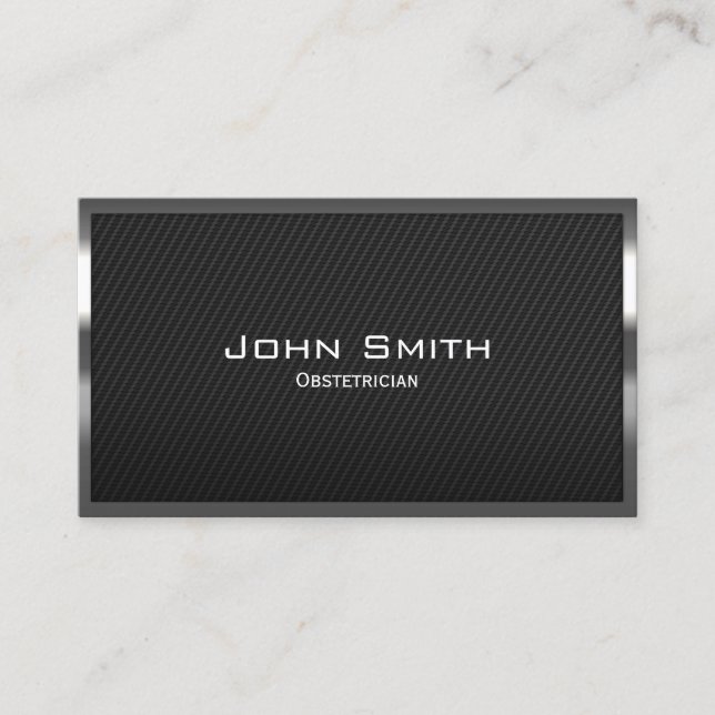Carbon Fibre Obstetrician Business Card (Front)