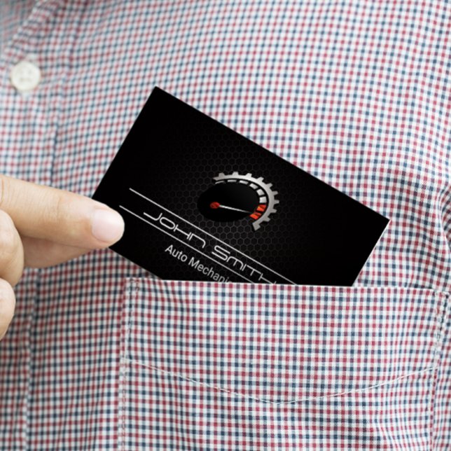 Carbon Fibre Pattern | Auto Logo | Speedometer Business Card (Creator Uploaded)