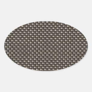 Carbon Fibre Pattern (Faux) Oval Sticker