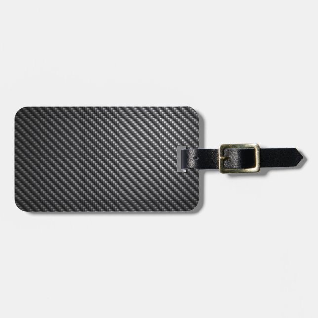 Carbon Fibre Pattern Luggage Tag (Front Horizontal)