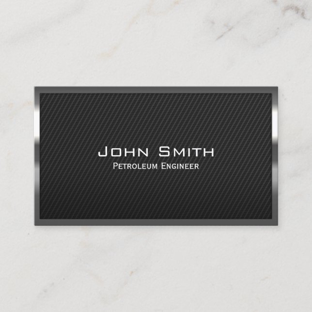 Carbon Fibre Petroleum Engineer Business Card (Front)
