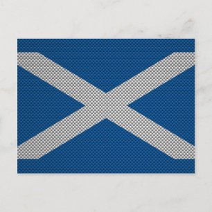 Carbon Fibre Print Scotland Flag Decor Postcard