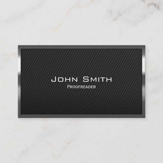 Carbon Fibre Proofreading Business Card (Front)