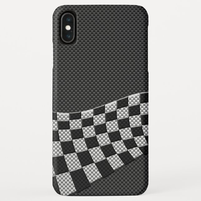 Carbon Fibre Racing Flag Wave Print Decor Case-Mate iPhone Case (Back)