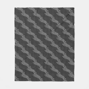 Carbon Fibre Racing Flag Wave Print Decor Fleece Blanket