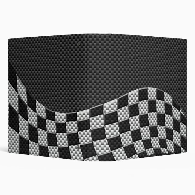 Carbon Fibre Style Chequered Racing Flag Wave Binder (Background)