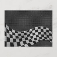 Carbon Fibre Style Racing Flag Checkers Wave Print