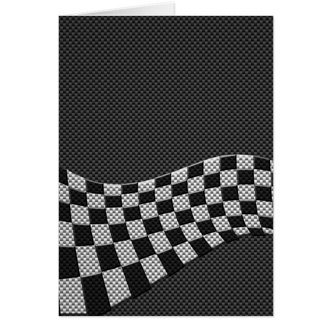 Carbon Fibre Style Racing Flag Wave Decor (Front)
