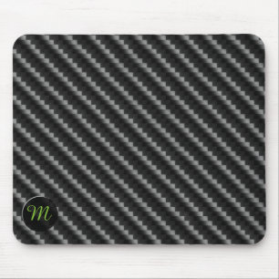 Carbon Fibre Style with Monogram Mouse Pad
