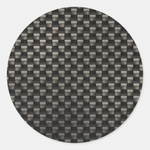 Carbon Fibre Texture Classic Round Sticker
