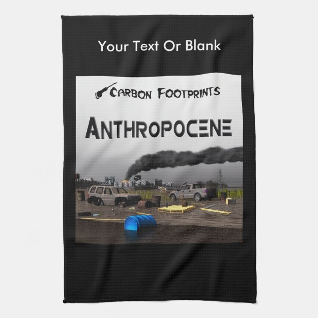 Carbon Footprints - Anthropocene Kitchen Towel (Vertical)