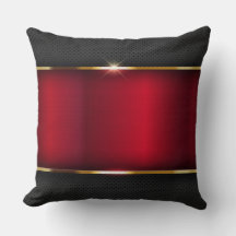 Carbon Golden Red Throw Pillow