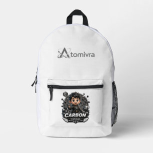 Carbon is the heart of ATOMIVRA Printed Backpack